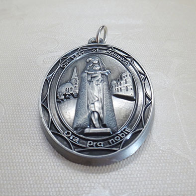 Old silver metal 3D medal