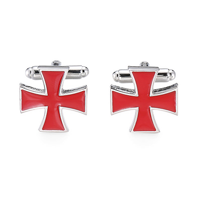 Order of Malta Red Cut Out Cross Masonic Freemasonry Cufflinks