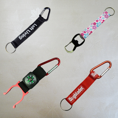 Custom size 6cm adjustable carabiner keychain silk screen printing logo short lanyard with climbing buckle