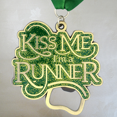 Enamel glitter bottle opener medal